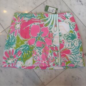 Lilly Pulitzer Don’t Give A Cluck Jasmine Skort Flamingo Pink NWT size 6